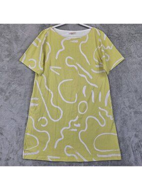 Gorman Dress Womens L Yellow Organic Cotton Short Sleeve T-Shirt Graphic Print
